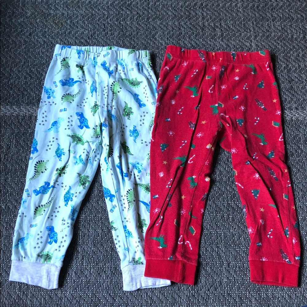 George Two-Pack Dino Pajama Pants - Light Blue & Red
